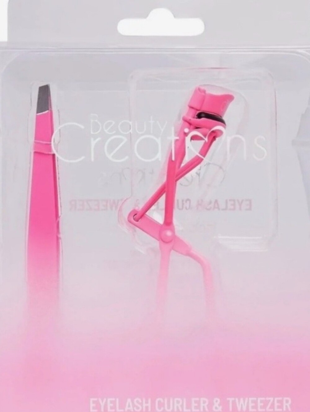 Beauty Creations Hot Pink Eyelash Curler & Tweezer Duo